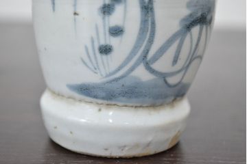 江戸期　古伊万里　染付　二耳花瓶(花入、花器)(R-047195)