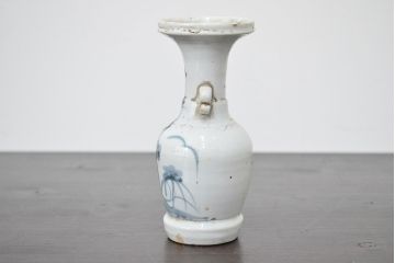 江戸期　古伊万里　染付　二耳花瓶(花入、花器)(R-047195)