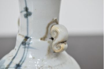江戸期　古伊万里　染付　二耳花瓶(花入、花器)(R-047195)