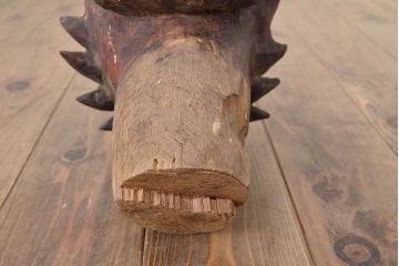 古い　木彫鬼(置物、彩色、彫刻、仏教美術)(R-047196)