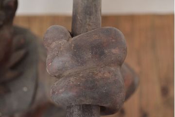 古い　木彫鬼(置物、彩色、彫刻、仏教美術)(R-047196)