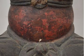 古い　木彫鬼(置物、彩色、彫刻、仏教美術)(R-047196)