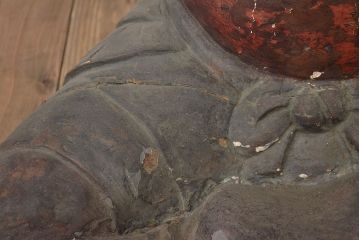 古い　木彫鬼(置物、彩色、彫刻、仏教美術)(R-047196)