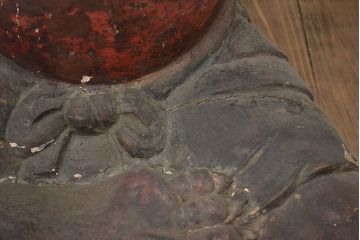 古い　木彫鬼(置物、彩色、彫刻、仏教美術)(R-047196)