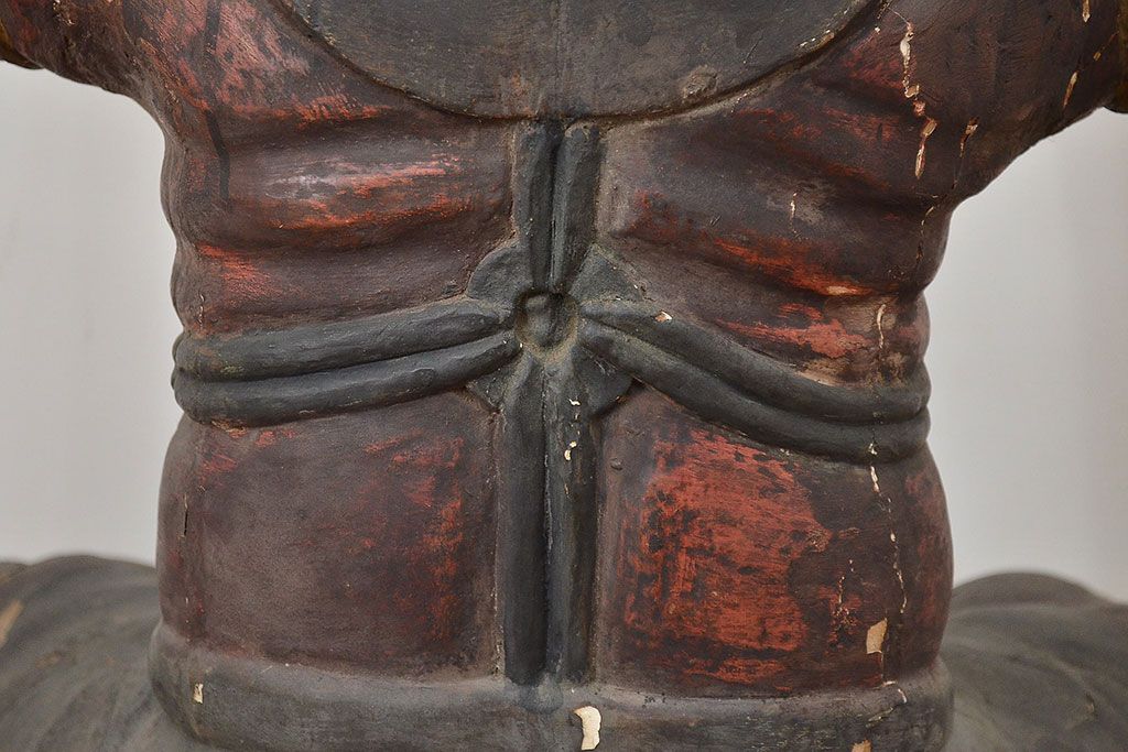 古い　木彫鬼(置物、彩色、彫刻、仏教美術)(R-047196)