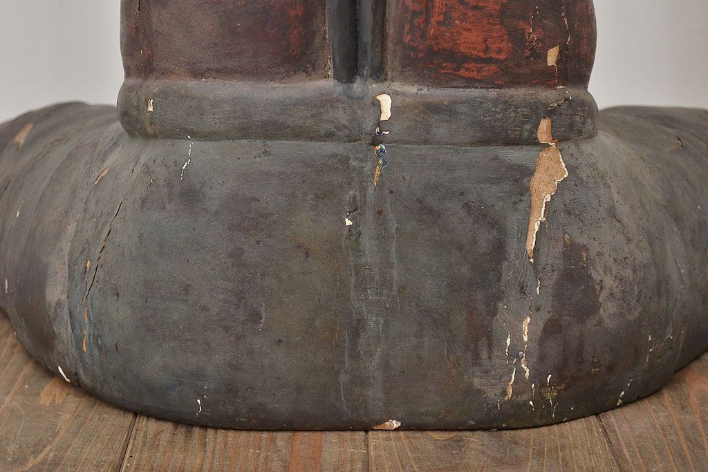 古い　木彫鬼(置物、彩色、彫刻、仏教美術)(R-047196)