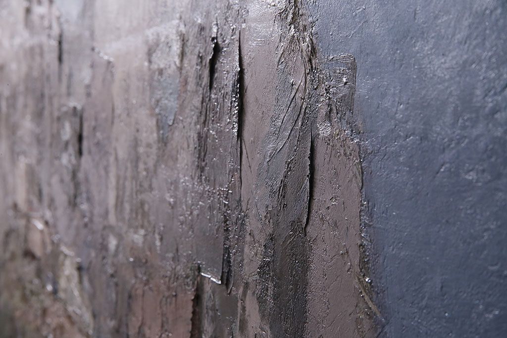 2001年 樋口善造作 岩城の町 油絵 100号程(油彩、額装)(R-047197)