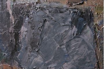 2001年 樋口善造作 岩城の町 油絵 100号程(油彩、額装)(R-047197)