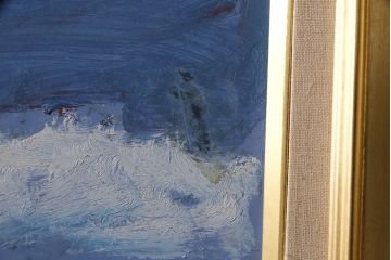 2001年 樋口善造作 岩城の町 油絵 100号程(油彩、額装)(R-047197)