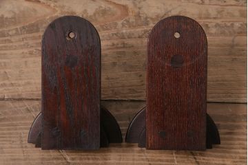 昭和レトロ　使いこまれた質感が味わい深いウォールハンガー2個セット(壁用フック)(R-047200)