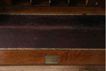 ベルギーアンティーク　ウォールナット材の深い色合いが上品なビューローキャビネット(収納棚、戸棚、ブックケース)(R-047201)