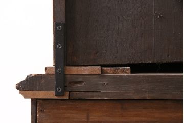 ベルギーアンティーク　ウォールナット材の深い色合いが上品なビューローキャビネット(収納棚、戸棚、ブックケース)(R-047201)