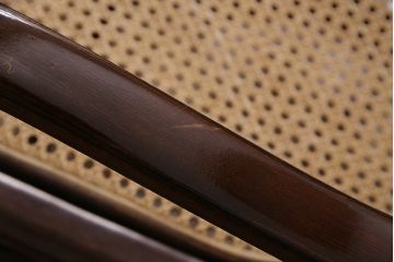 ヴィンテージ　オールドマルニ　maruni(マルニ木工)　絶版品　希少!曲木の脚がお洒落なロッキングチェア(アームチェア、揺り椅子、ビンテージ)(R-047203)