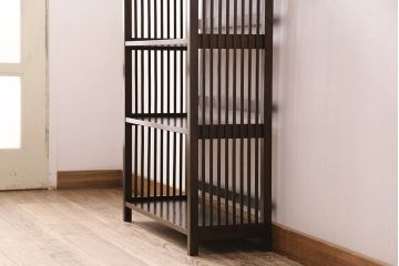 中古　松本民芸家具　#117型　和モダンスタイルには欠かせない!格子がお洒落な書棚(飾り棚、本棚、オープンラック)(R-047210)