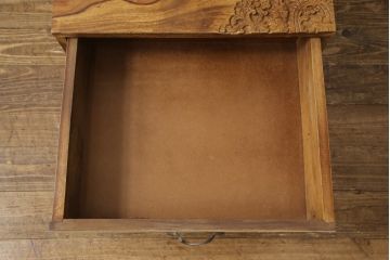 中古　海外輸入家具　縦長の鏡が印象的!アジアンテイストなデザインがお洒落な鏡台(鏡、ドレッサー)(R-047216)