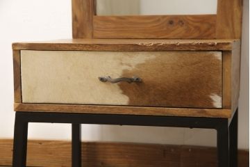 中古　海外輸入家具　縦長の鏡が印象的!アジアンテイストなデザインがお洒落な鏡台(鏡、ドレッサー)(R-047216)