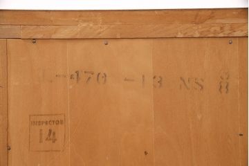 ヴィンテージ　海外輸入家具　取っ手のデザインがユニークなサイドキャビネット(収納棚、飾り台、ビンテージ)(R-047222)