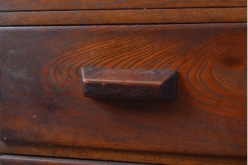 和製アンティーク　ケヤキ材の美しい木目が上質な空間づくりを叶える衣装箪笥(和タンス、引き出し)(R-047234)