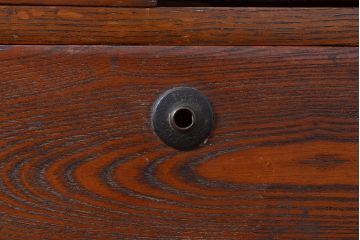 和製アンティーク　ケヤキ材の美しい木目が上質な空間づくりを叶える衣装箪笥(和タンス、引き出し)(R-047234)