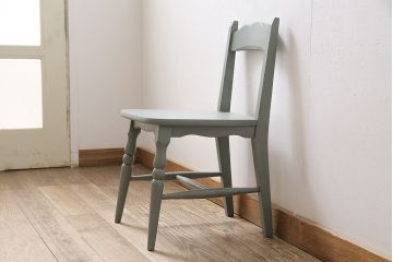 中古　北海道民芸家具　リメイク　当店ペイントで可愛らしく仕上げた小さなチェア(子供椅子)(R-047235)