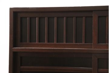 中古　赤みがかった木肌が上品な民芸家具の戸棚(茶棚、水屋箪笥、松本民芸家具)(R-047238)