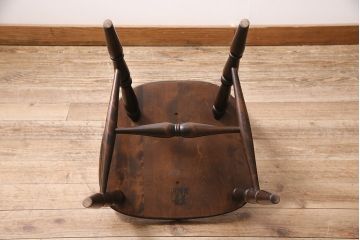 中古　クラシカルな雰囲気漂う北海道民芸家具のダイニングチェアHM626(椅子、ウィンザーチェア、板座チェア、ウインザーチェア)(R-047242)