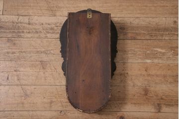 アンティーク時計　ホースマーク　マーブル模様の木目が味わい深い!四つ丸が特徴のゼンマイ式だるま時計(掛時計、柱時計、振り子時計)(R-047247)