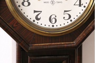 アンティーク時計 電池式　針のデザインがお洒落な八角柱時計(掛け時計)(R-047249)