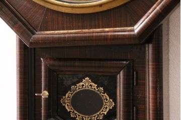アンティーク時計 電池式　針のデザインがお洒落な八角柱時計(掛け時計)(R-047249)