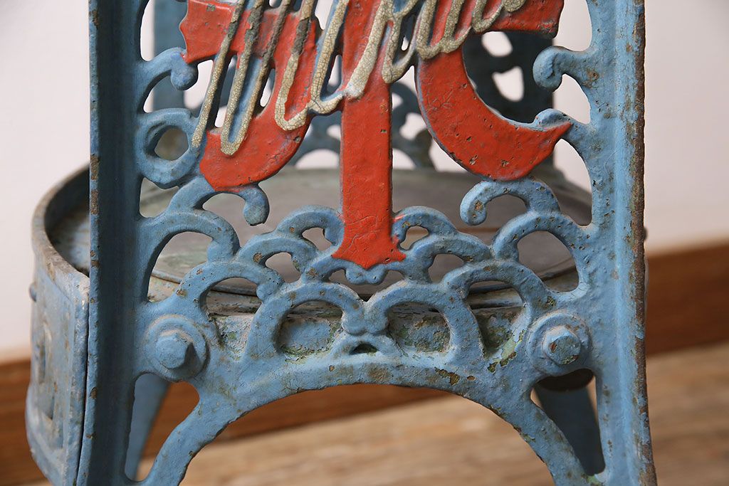 ジャンク品 アンティーク雑貨 帝農社製 T.N.ICE PLANER ミカド式 レトロで凝ったデザインが魅力的な手動式かき氷機(氷削機、手回し、ディスプレイ)(R-047251)