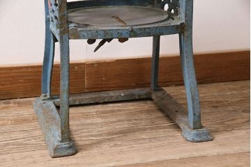 ジャンク品　アンティーク雑貨　帝農社製　T.N.ICE PLANER　ミカド式　レトロで凝ったデザインが魅力的な手動式かき氷機(氷削機、手回し、ディスプレイ)(R-047251)