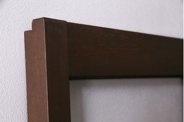 新古品　アンティーク建具　当店オリジナルガラス・市松模様　色ガラス・緑　空間のアクセントになるお洒落なガラス戸1枚(引き戸、建具)(R-047255)