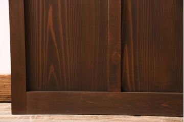 新古品　アンティーク建具　当店オリジナルガラス・市松模様　色ガラス・緑　空間のアクセントになるお洒落なガラス戸1枚(引き戸、建具)(R-047255)