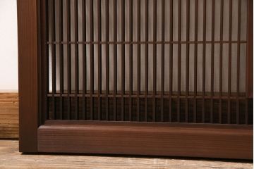 アンティーク建具　繊細に並んだ細い桟に組子が映える筬欄間(オサランマ、明り取り、建具)(R-047256)