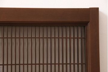 アンティーク建具　繊細に並んだ細い桟に組子が映える筬欄間(オサランマ、明り取り、建具)(R-047256)