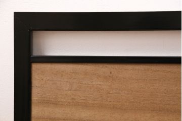 アンティーク建具　昭和レトロ　透かし彫り　鶴の図　漆塗りが上品な雰囲気を演出してくれる欄間(明かり取り、明り取り)(R-047259)