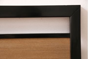 アンティーク建具　昭和レトロ　透かし彫り　鶴の図　漆塗りが上品な雰囲気を演出してくれる欄間(明かり取り、明り取り)(R-047259)