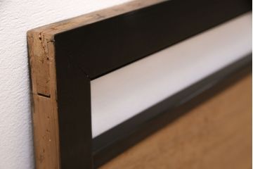 アンティーク建具　昭和レトロ　透かし彫り　鶴の図　漆塗りが上品な雰囲気を演出してくれる欄間(明かり取り、明り取り)(R-047259)