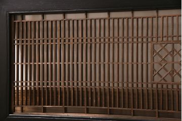 アンティーク建具 組子がお洒落な雰囲気を高めてくれる筬欄間(オサランマ、明り取り、建具)(R-047260)