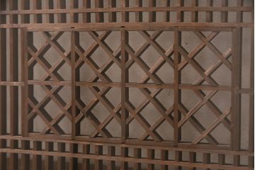 アンティーク建具 組子がお洒落な雰囲気を高めてくれる筬欄間(オサランマ、明り取り、建具)(R-047260)