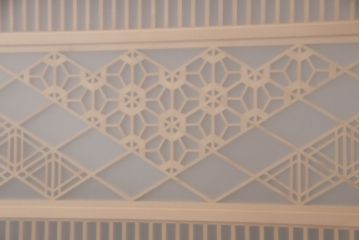 昭和レトロ　上質な和の空間づくりが叶う、3種類の組子入りの欄間(明り取り、建具)(R-047261)