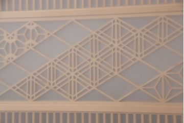 昭和レトロ　上質な和の空間づくりが叶う、3種類の組子入りの欄間(明り取り、建具)(R-047261)