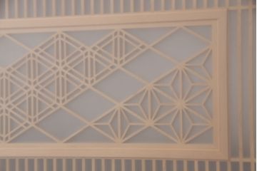 昭和レトロ　上質な和の空間づくりが叶う、3種類の組子入りの欄間(明り取り、建具)(R-047261)