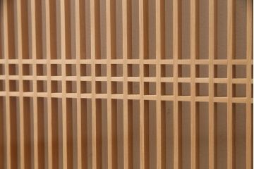 アンティーク建具　シンプルでモダンな意匠の筬欄間(オサランマ、明り取り、建具)(R-047262)