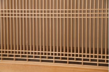 アンティーク建具　シンプルでモダンな意匠の筬欄間(オサランマ、明り取り、建具)(R-047262)