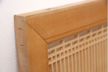 アンティーク建具　シンプルでモダンな意匠の筬欄間(オサランマ、明り取り、建具)(R-047262)