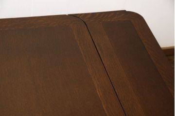 イギリスアンティーク　オーク材　バルボスレッグが存在感を高める大振りのドローリーフテーブル(エクステンションテーブル、ダイニングテーブル)(R-047265)