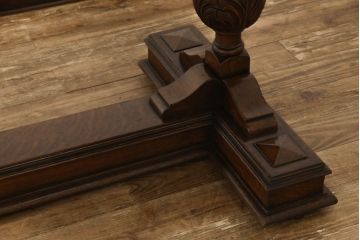 イギリスアンティーク　オーク材　バルボスレッグが存在感を高める大振りのドローリーフテーブル(エクステンションテーブル、ダイニングテーブル)(R-047265)