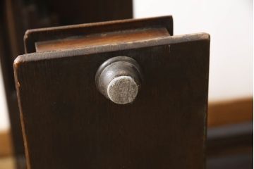 イギリスアンティーク　オーク材　バルボスレッグが存在感を高める大振りのドローリーフテーブル(エクステンションテーブル、ダイニングテーブル)(R-047265)
