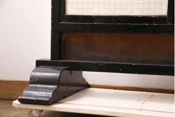 和製アンティーク　上質な空間を演出する、美しい組子入りの大型衝立(仕切り、パーテーション、組子)(R-047267)